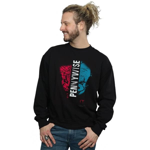 It Chapter 2 Mens Pennywise Split Face Sweatshirt