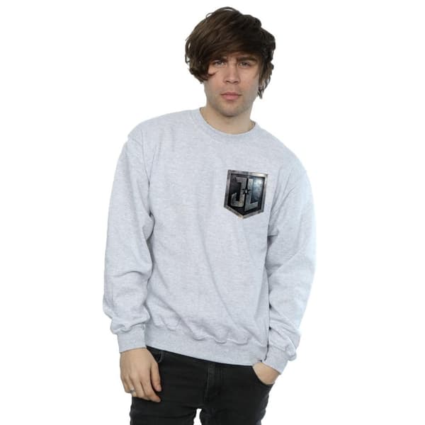 DC Comics Mens Justice League Movie Shield Faux Pocket Sweatshirt