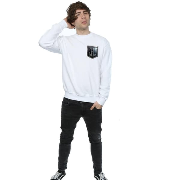 DC Comics Mens Justice League Movie Shield Faux Pocket Sweatshirt