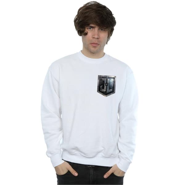 DC Comics Mens Justice League Movie Shield Faux Pocket Sweatshirt