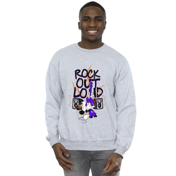 Disney Mens Musse Pigg Rock Out Loud Sweatshirt