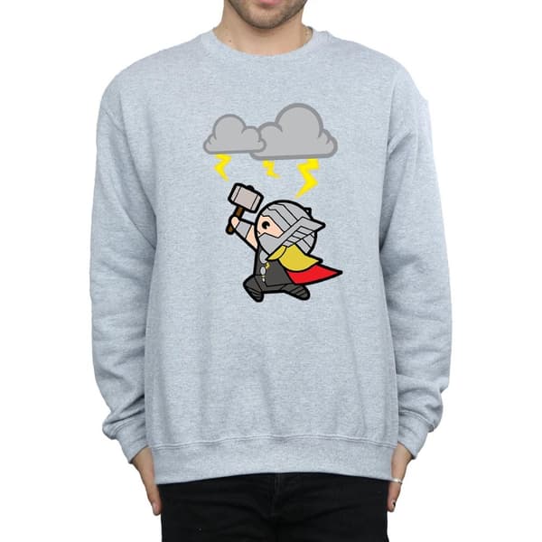 Marvel Mens Kawaii Thor God Of Thunder Sweatshirt