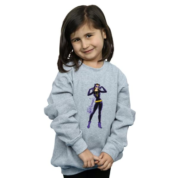 DC Comics Catwoman Happy Pose-tröja för flickor