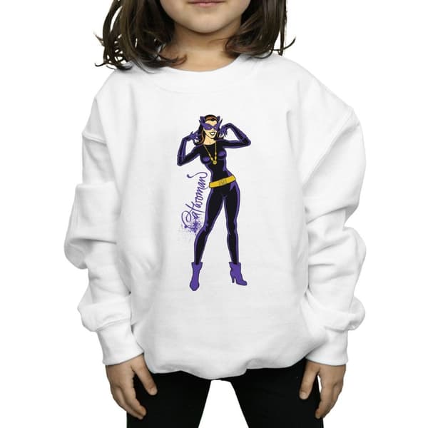 DC Comics Catwoman Happy Pose-tröja för flickor