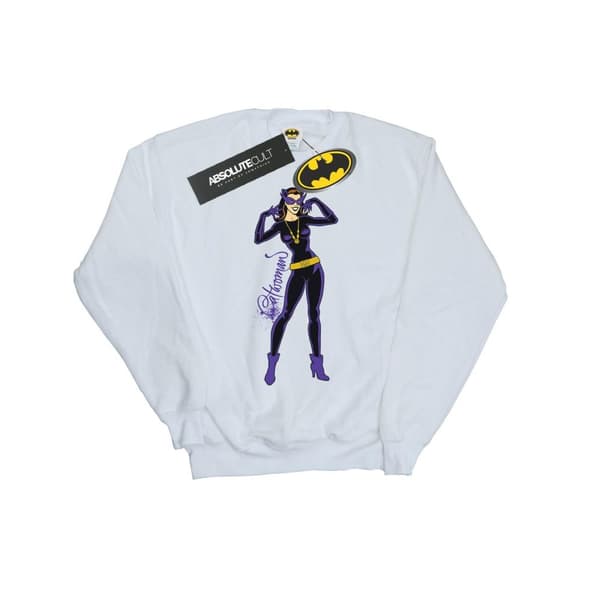 DC Comics Catwoman Happy Pose-tröja för flickor White 5-6 Years