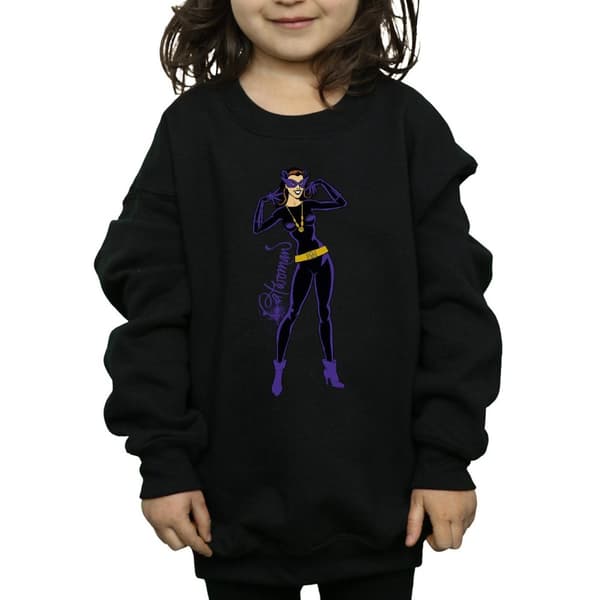 DC Comics Catwoman Happy Pose-tröja för flickor