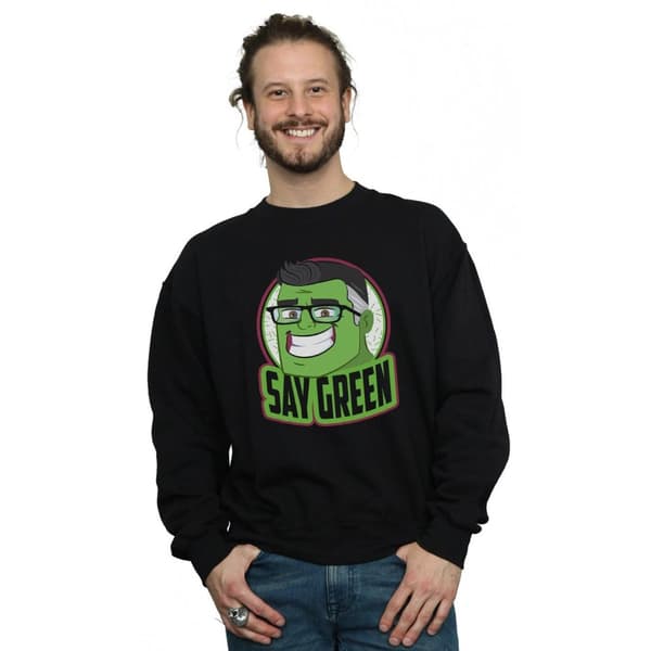 Marvel Mens Avengers Endgame Hulk Say Green Sweatshirt