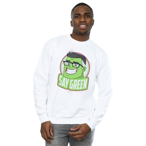 Marvel Mens Avengers Endgame Hulk Say Green Sweatshirt