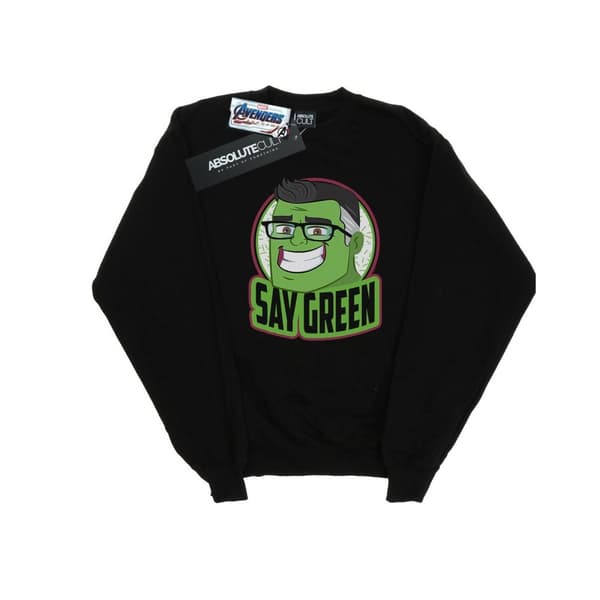 Marvel Mens Avengers Endgame Hulk Say Green Sweatshirt