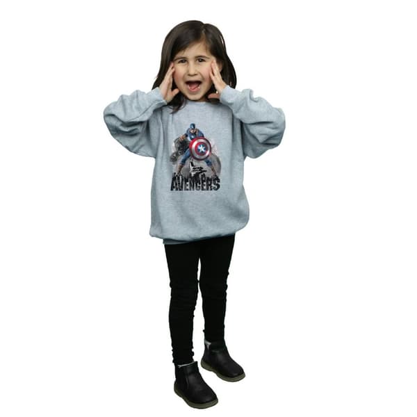 Marvel Girls Captain America Action Pose Sweatshirt