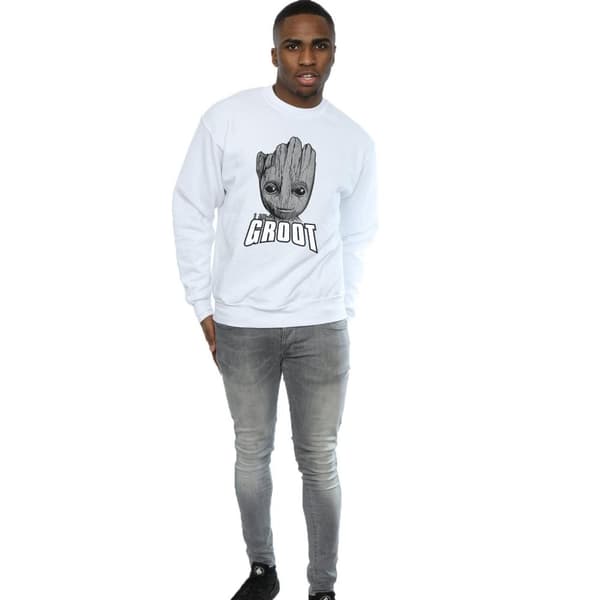 Marvel Mens Guardians Of The Galaxy Groot Face Sweatshirt
