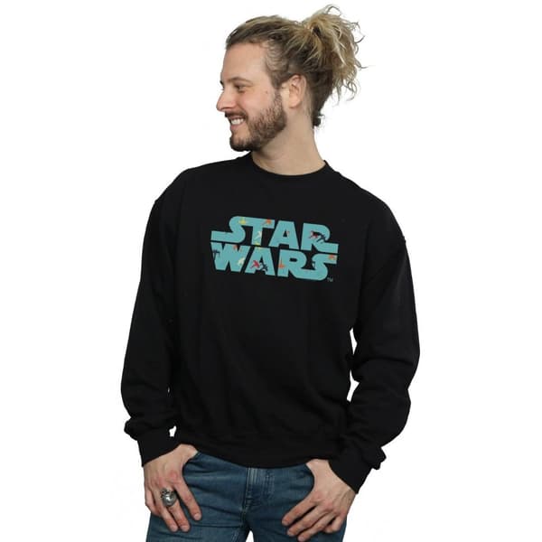 Star Wars Mens Retro X-Wing Pattern Logo Sweatshirt