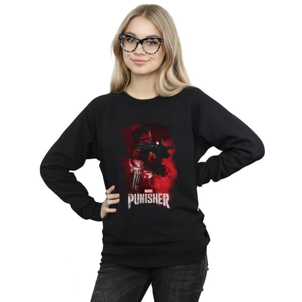 Marvel Dam/Tjej The Punisher TV Series Röd Rökig Sweatshirt