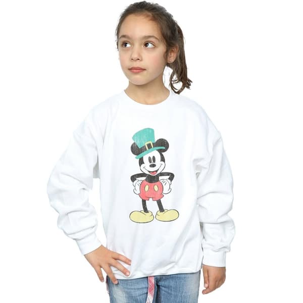 Disney Girls Mickey Mouse Leprechaun Hat Sweatshirt