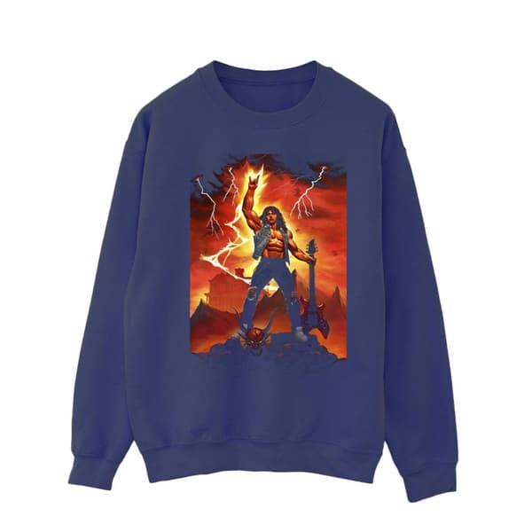 Netflix Mens Stranger Things Hell Guitar Sweatshirt Navy Blue 3XL