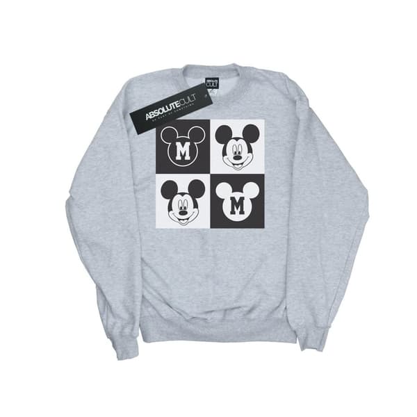 Disney Mens Mickey Mouse Smiling Squares Sweatshirt