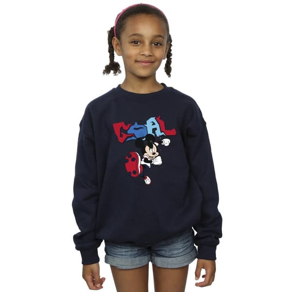 Disney Girls Mickey Mouse Goal Striker Pose Sweatshirt