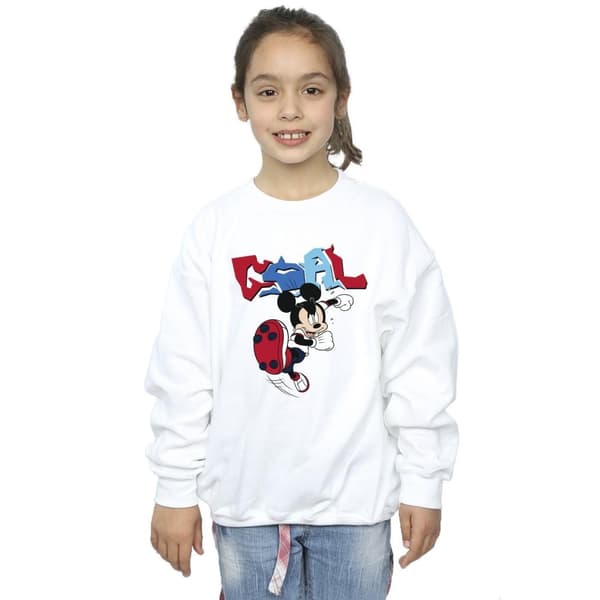 Disney Girls Mickey Mouse Goal Striker Pose Sweatshirt