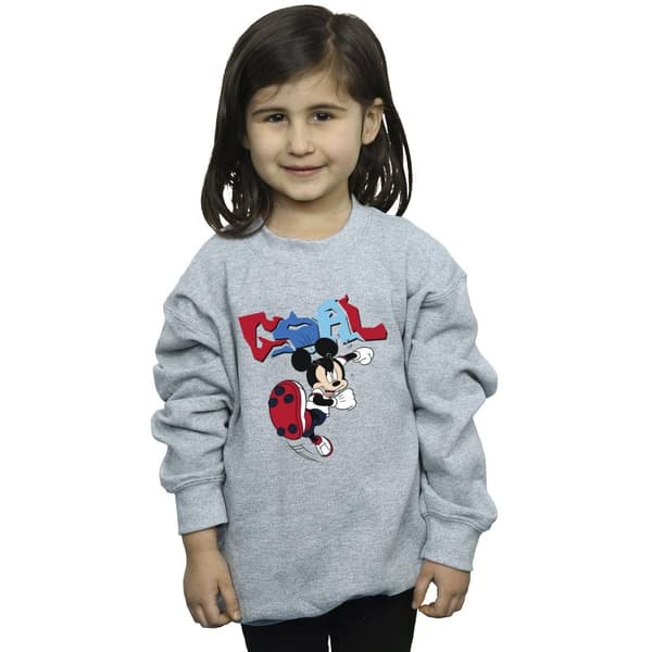 Disney Girls Mickey Mouse Goal Striker Pose Sweatshirt