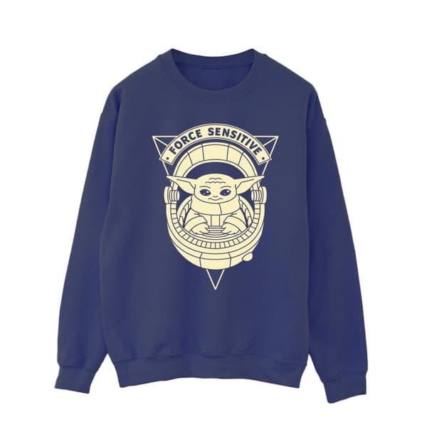 Star Wars Mens The Mandalorian Grogu Force Sensitive Sweatshirt Navy Blue XL