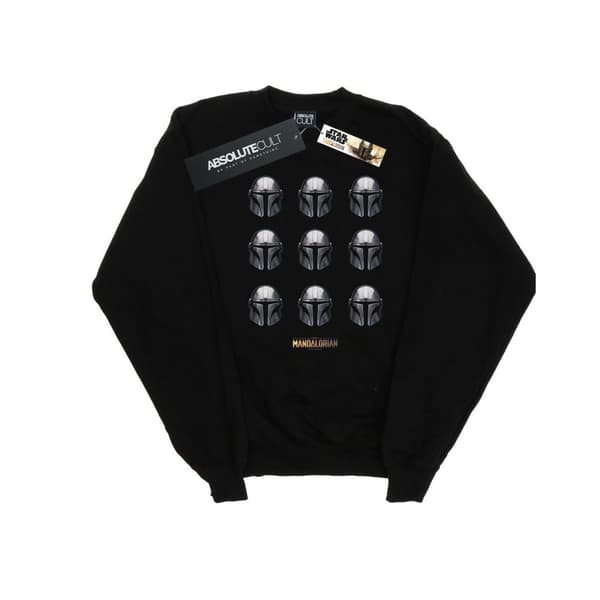 Star Wars Sweatshirt med hjälmmönster från The Mandalorian för flickor Black 9-11 Years