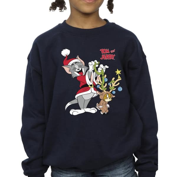 Tom & Jerry Girls Christmas Reindeer Sweatshirt