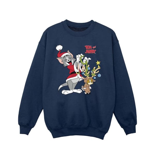 Tom & Jerry Girls Christmas Reindeer Sweatshirt