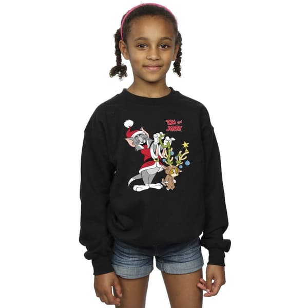 Tom & Jerry Girls Christmas Reindeer Sweatshirt