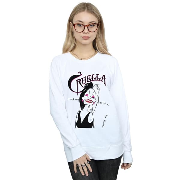 Disney Sweatshirt - Kvinnor/Damer Cruella De Vil Evil Smile