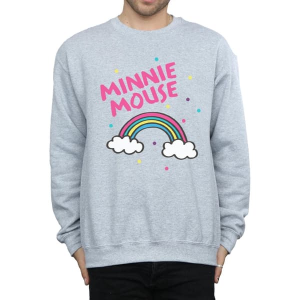 Disney Mens Minnie Mouse Rainbow Dots Sweatshirt