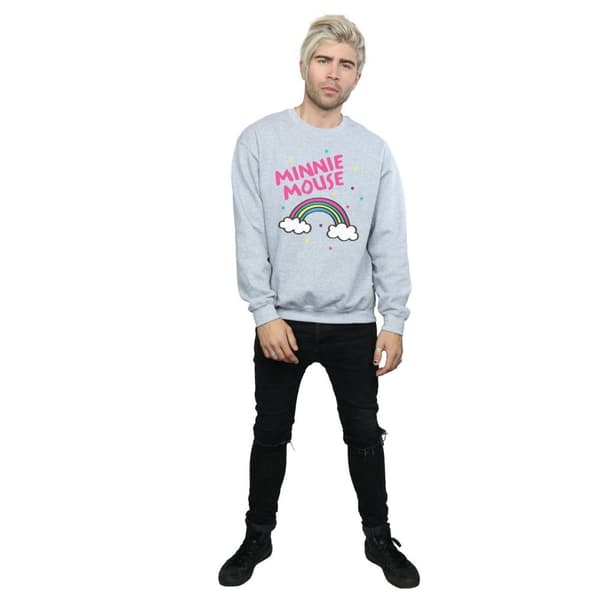 Disney Mens Minnie Mouse Rainbow Dots Sweatshirt