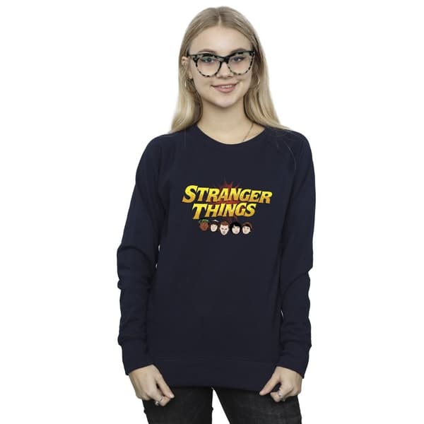 Netflix Womens/Ladies Stranger Things Comic Heads Sweatshirt