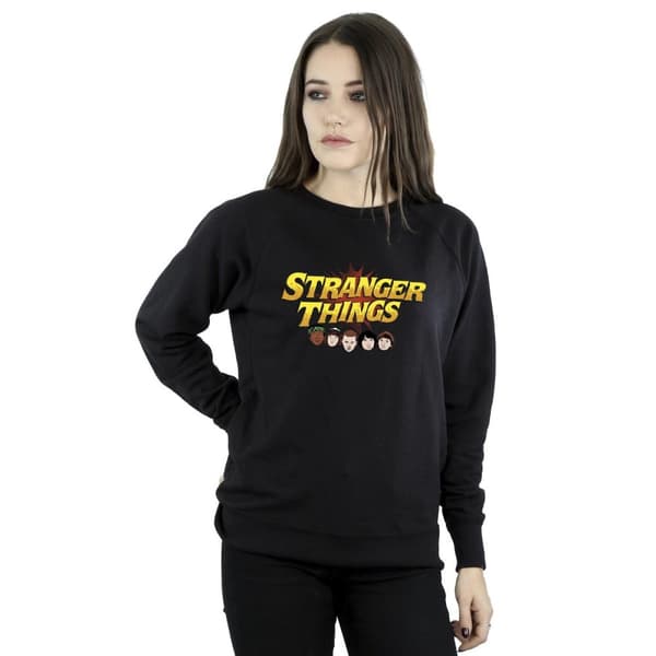 Netflix Womens/Ladies Stranger Things Comic Heads Sweatshirt