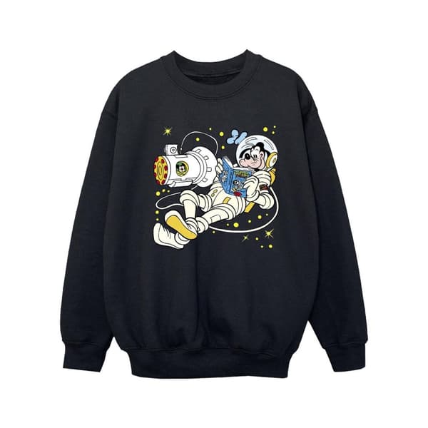 Disney Sweatshirt för flickor Goofy Reading In Space Black 5-6 Years