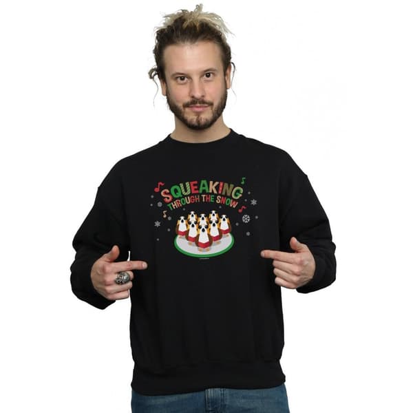 Star Wars Mens The Last Jedi Porgs Squeaking Through The Snow Sweatshirt