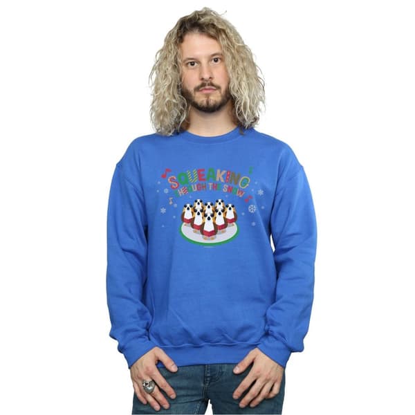 Star Wars Mens The Last Jedi Porgs Squeaking Through The Snow Sweatshirt