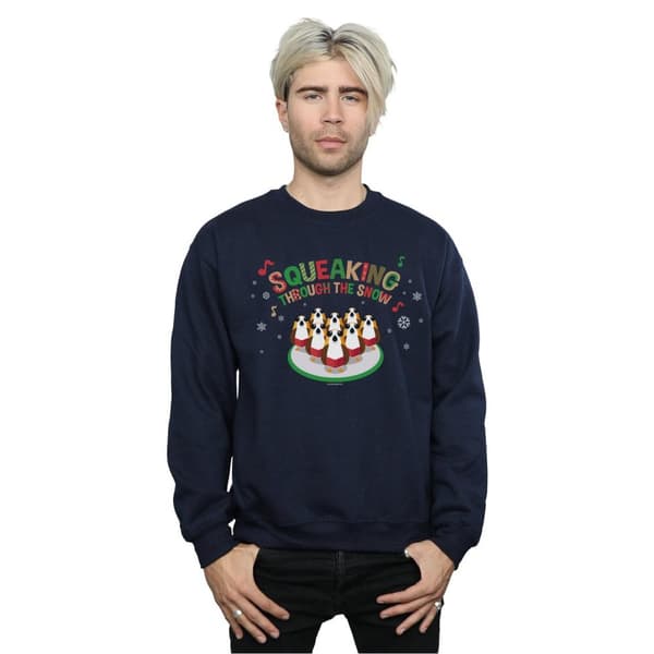 Star Wars Mens The Last Jedi Porgs Squeaking Through The Snow Sweatshirt