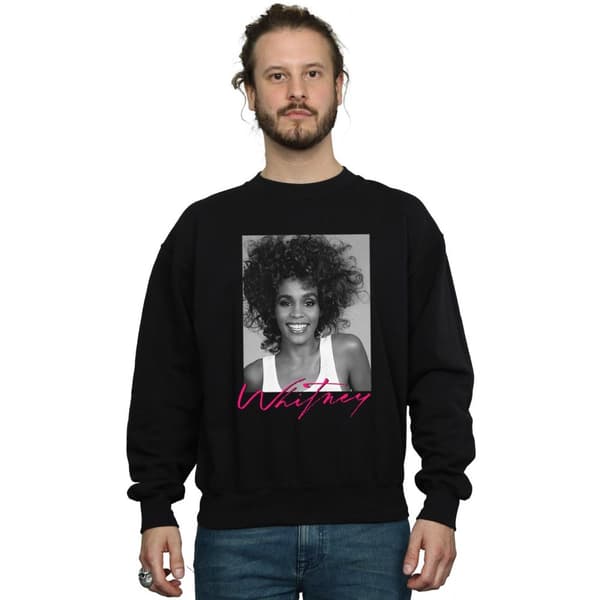 Whitney Houston Mens Smile Photograph Sweatshirt
