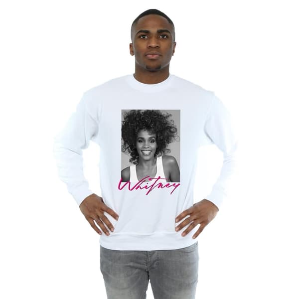 Whitney Houston Mens Smile Photograph Sweatshirt