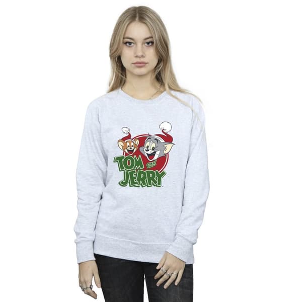 Tom And Jerry Sweatshirt med julhatt och logotyp för kvinnor/damer