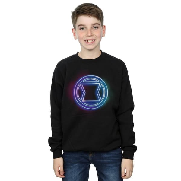 Marvel Boys Black Widow Neon Logo Sweatshirt