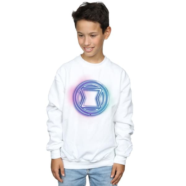 Marvel Boys Black Widow Neon Logo Sweatshirt