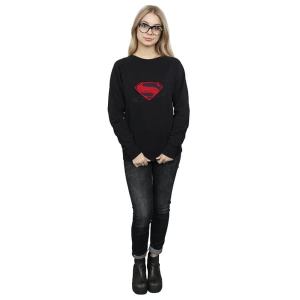 DC Comics Dam/Tjej Justice League Movie Superman Logo Sweatshirt