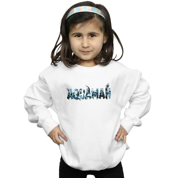 DC Comics Girls Aquaman Text Logo Sweatshirt