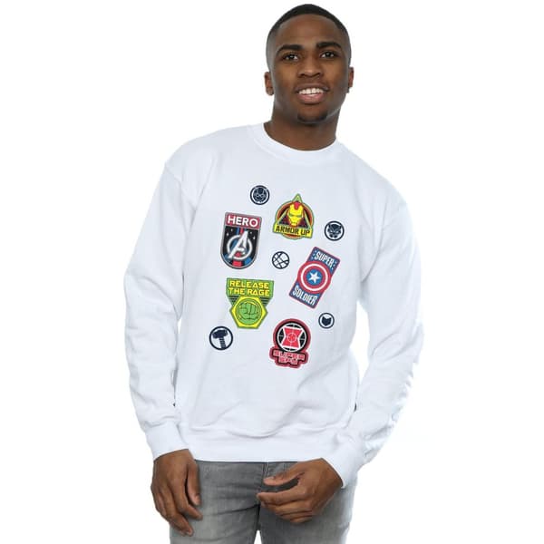 Marvel Mens Avengers Hero Badges Sweatshirt