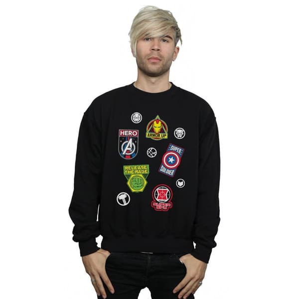 Marvel Mens Avengers Hero Badges Sweatshirt