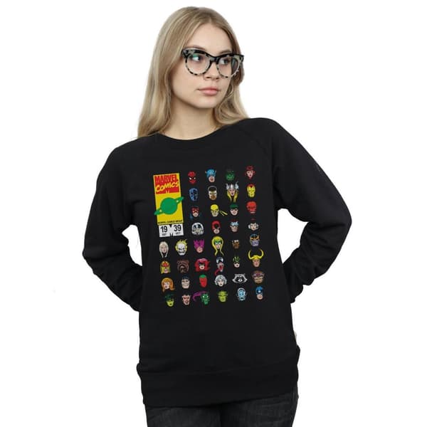 Marvel Womens/Ladies Marvel Comics Heads Cover Sweatshirt