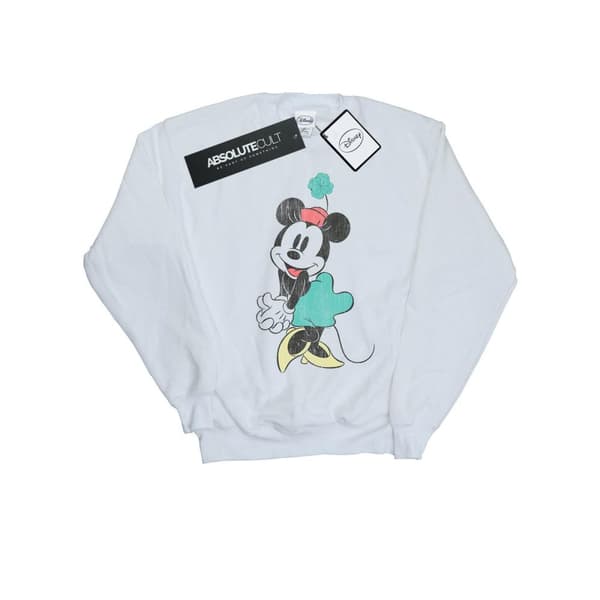 Disney Boys Minnie Mouse Shamrock Hat Sweatshirt White 7-8 Years