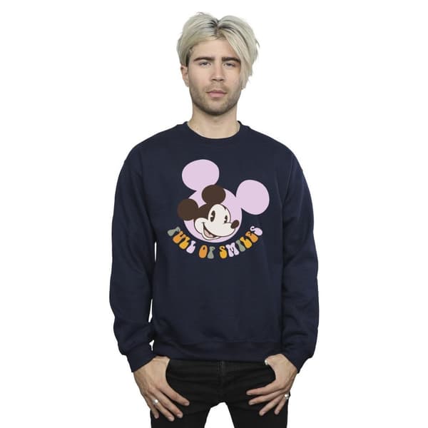 Disney Mens Musse Pigg Full Of Smiles Sweatshirt