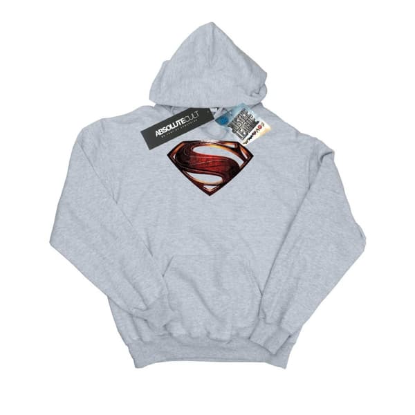 DC Comics Huvtröja med Superman-emblem för damer/kvinnor - Justice League Movie Heather Grey XXL